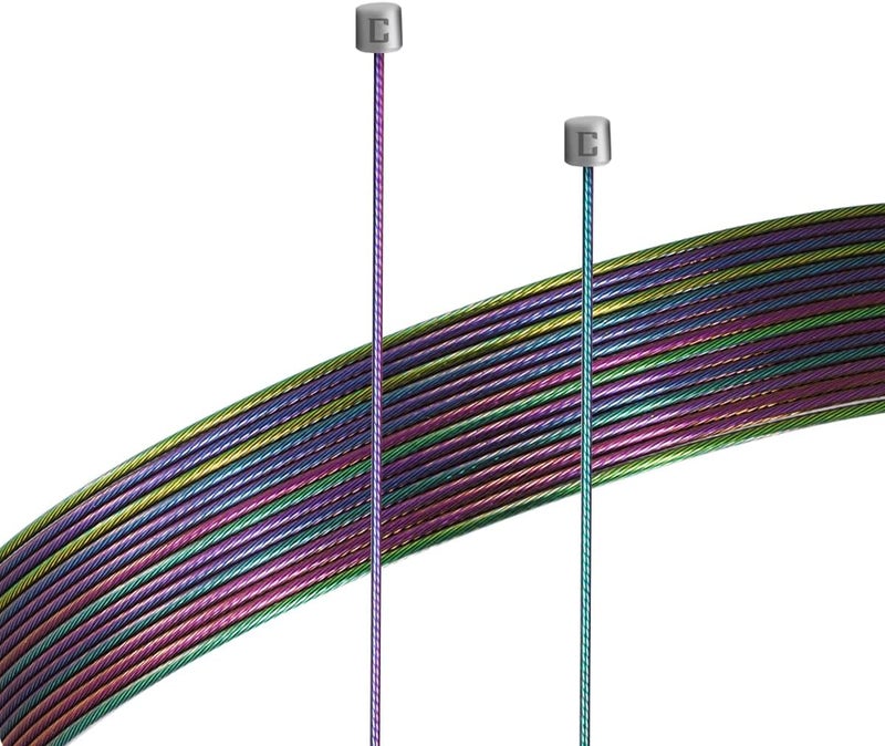 Chooee Pro Slick Bike Shifter Cable for Shimano/SRAM, Mountain Bike Shift Cable 1.2X 2100/2500/3000/3500mm for MTB and Road Bike, Rainbow. - Image 1
